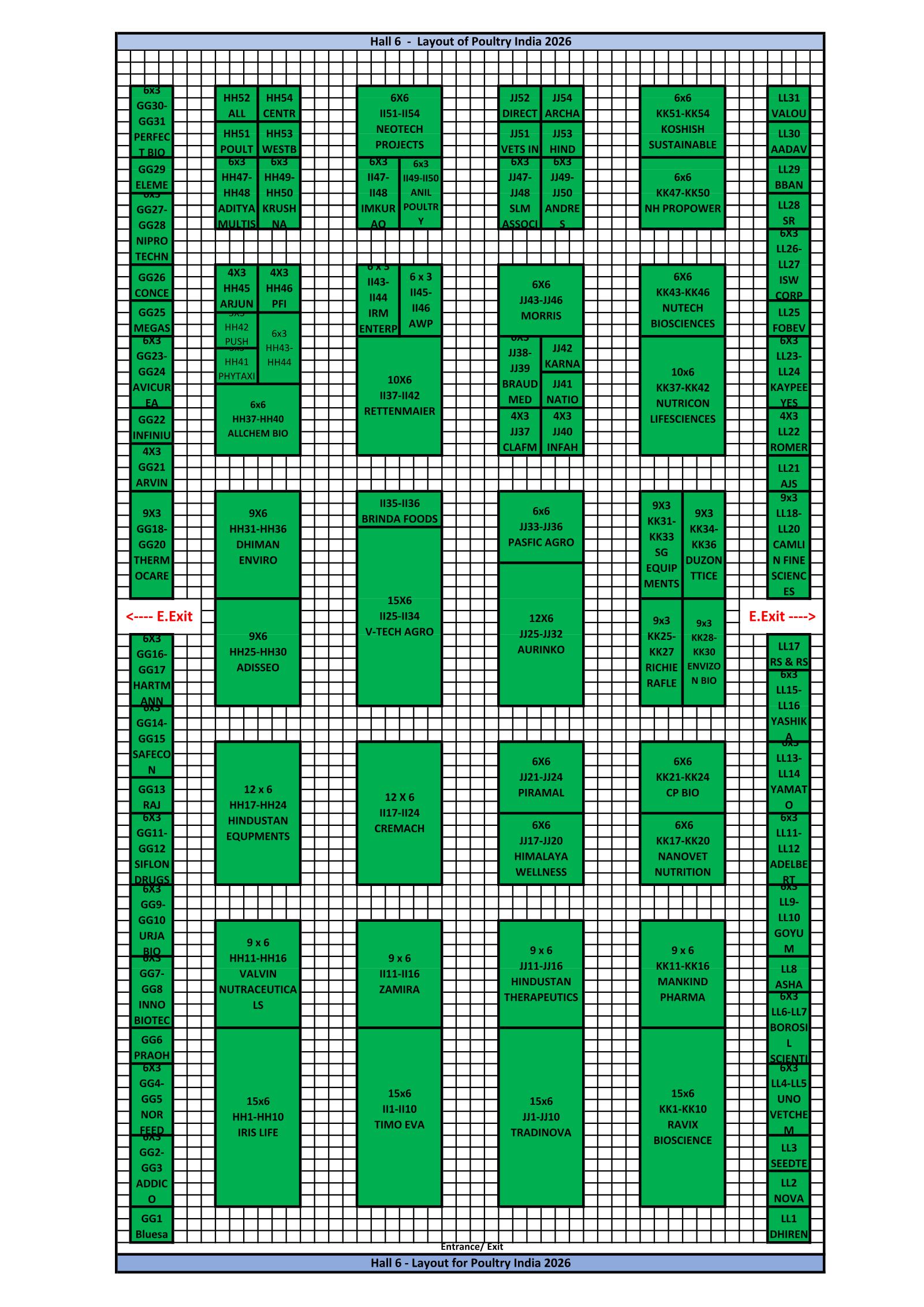 Hall 6 floor plan — Poultry India 2026
